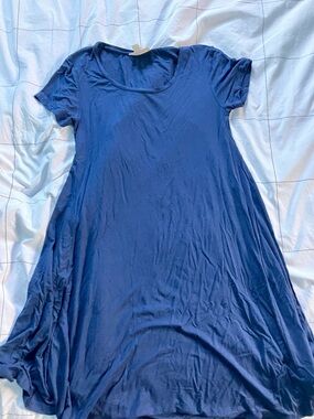 Style & Co. Navy Blue Short-Sleeve Swing Dress